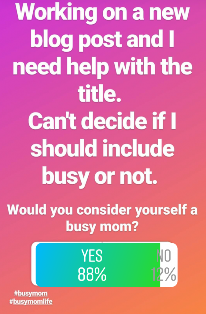 Poll from Instagram